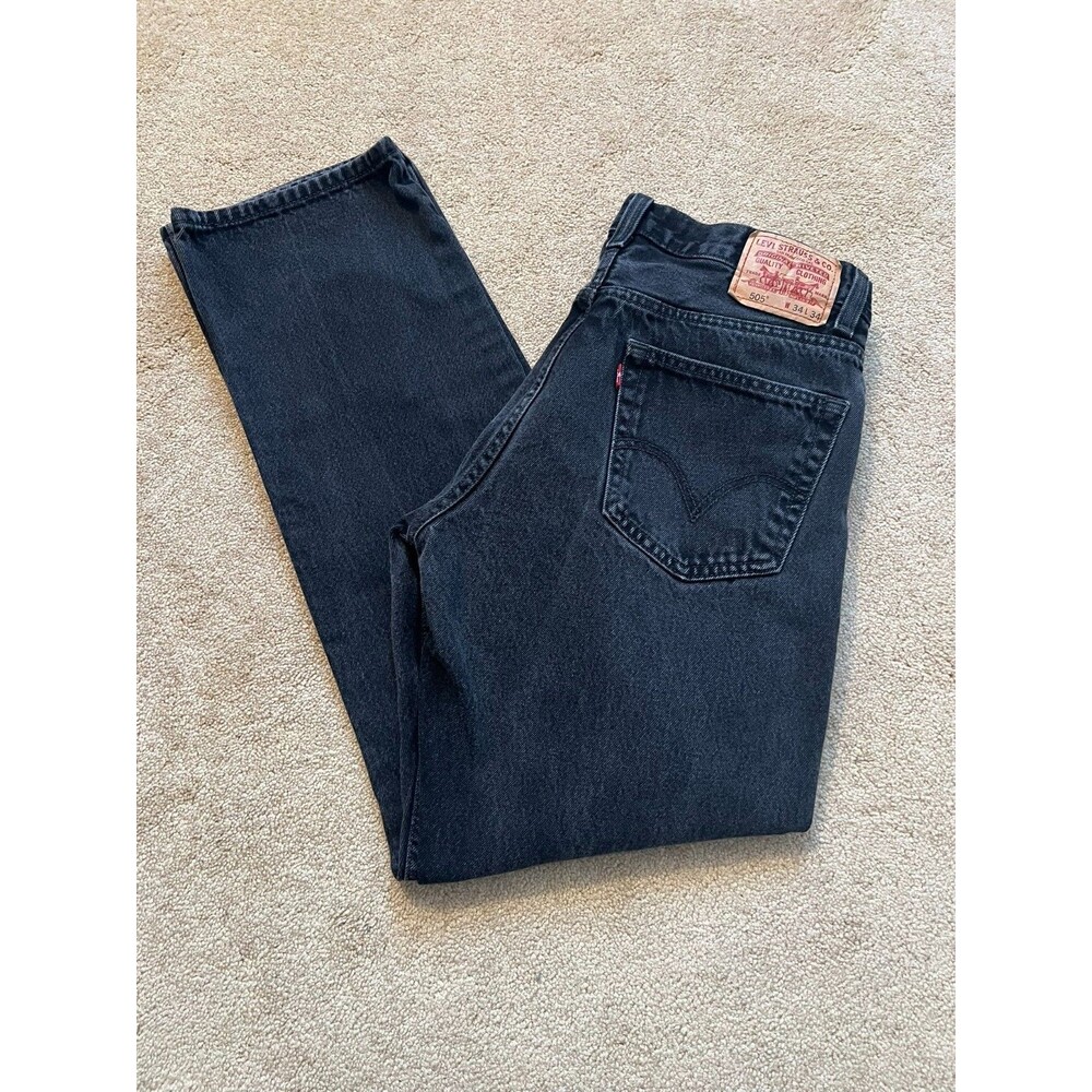 Levi's 505  Regular Fit Straight Jeans - Men’s 34 x 34 Black